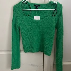 NWT Forever 21 Green Cropped sweater